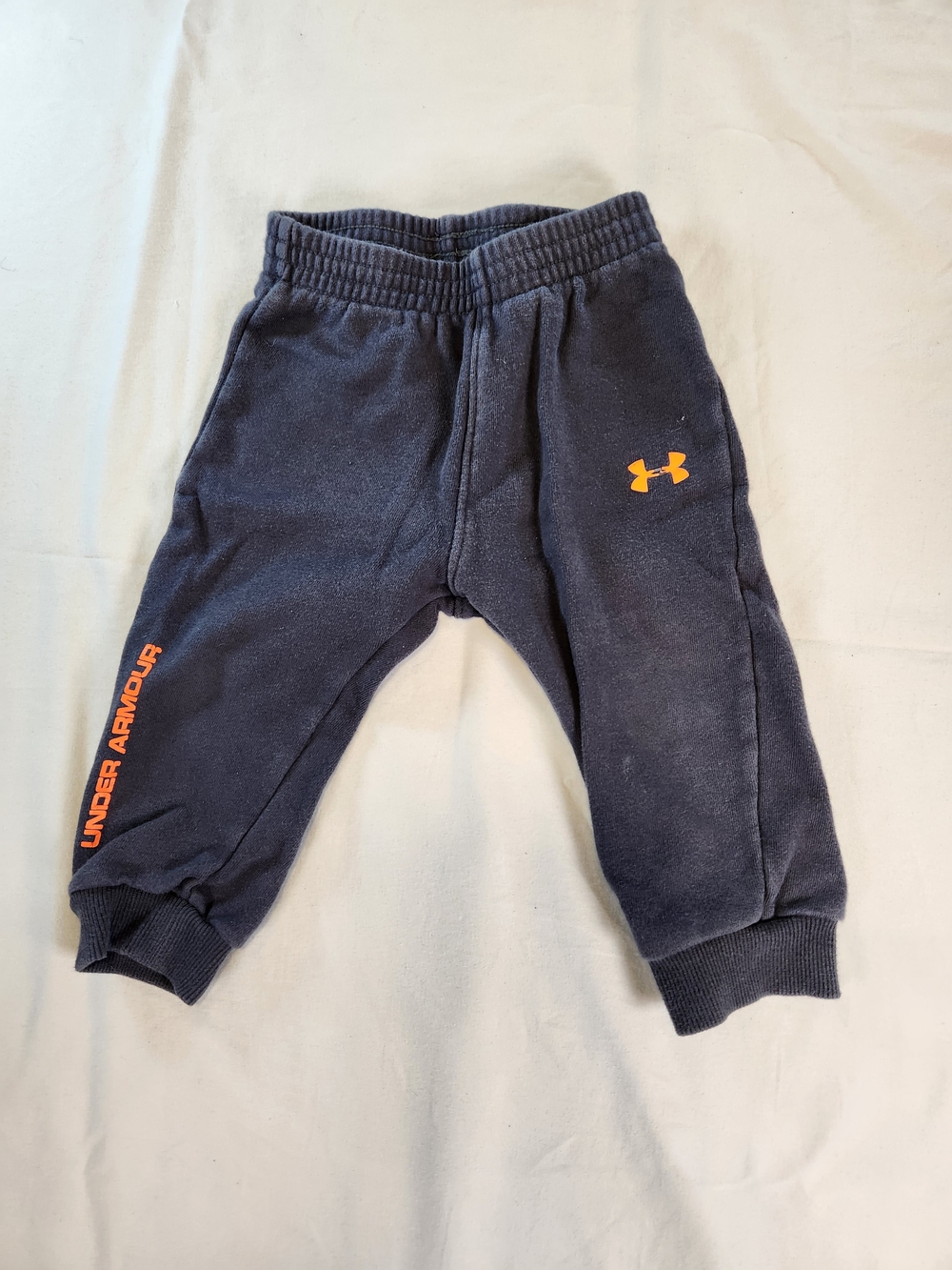 Under Armour Size 18M Sweatpants Dark Gray Orange Elastic Waist Toddler Pants
